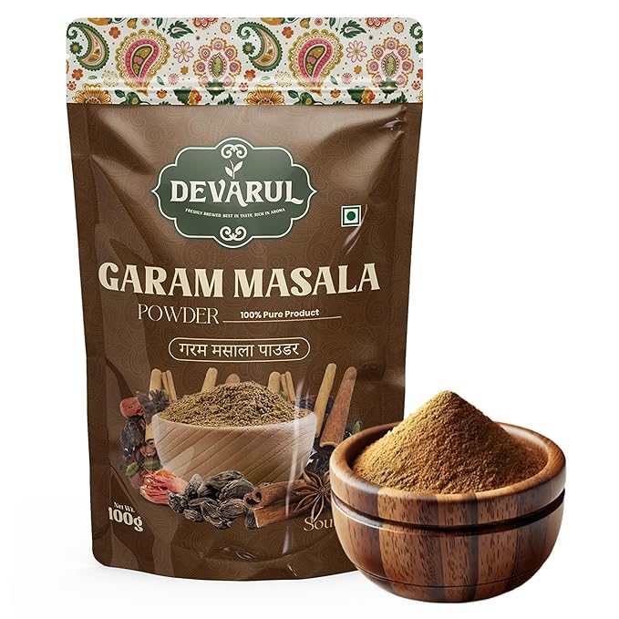 Devarul Indian Spices Combo Pack – Red Chilli Powder, Dhania Powder, Garam Masala, 100g Each (100Gram, Red Chilli-Daniya-Garam Masala) - Image 4