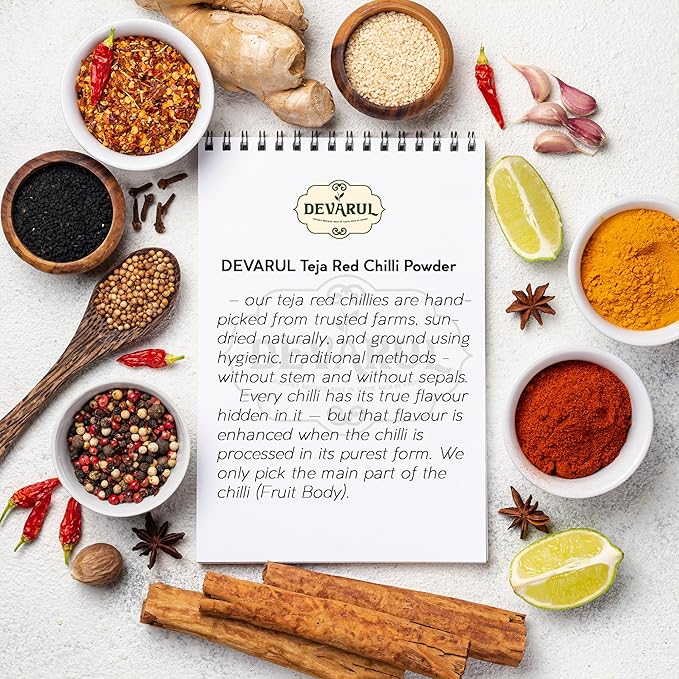 Devarul Indian Spices Combo Pack – Red Chilli Powder, Dhania Powder, Garam Masala, 100g Each (100Gram, Red Chilli-Daniya-Garam Masala) - Image 6
